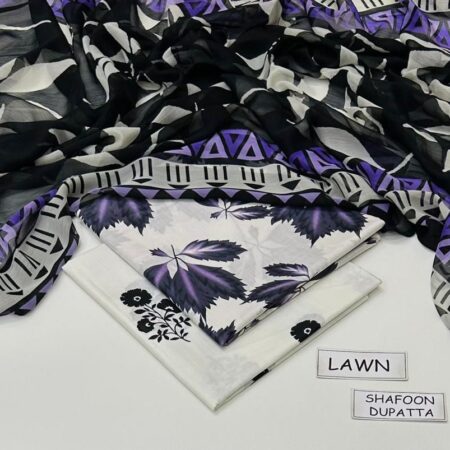 maria b lawn 3pc allover printed trouser
