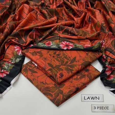 maria b lawn 3pc allover printed trouser
