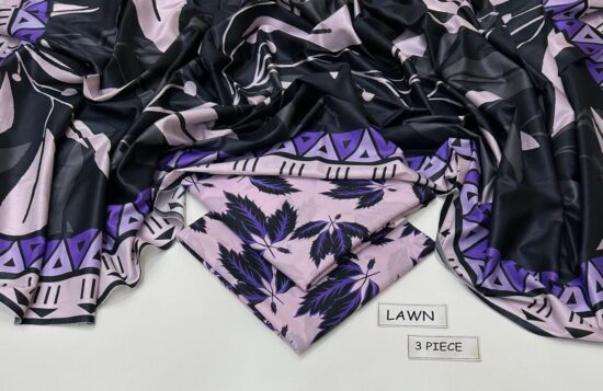 maria b lawn 3pc allover printed trouser