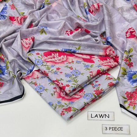 maria b lawn 3pc allover printed trouser