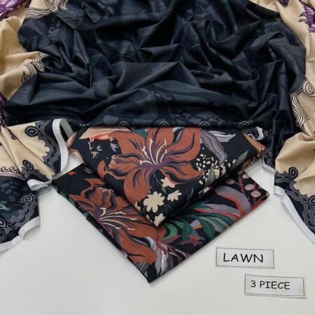 maria b lawn 3pc allover printed trouser