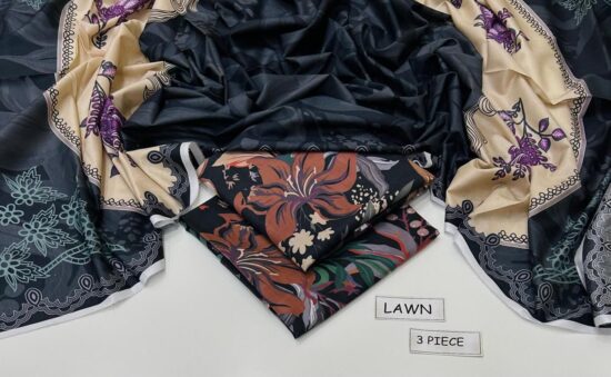 maria b lawn 3pc allover printed trouser