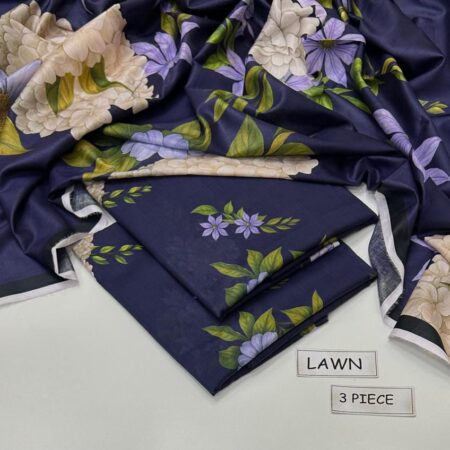maria b lawn 3pc allover printed trouser