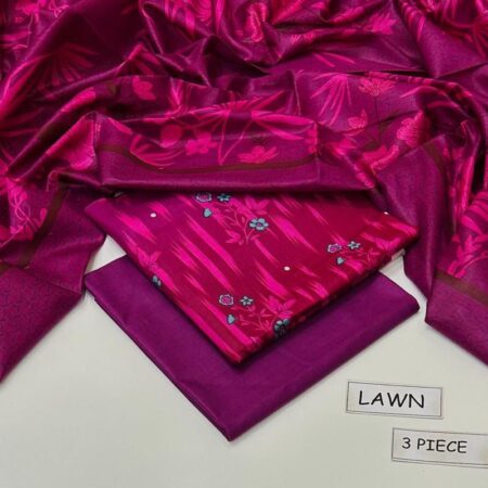 maria b lawn 3pc allover printed trouser