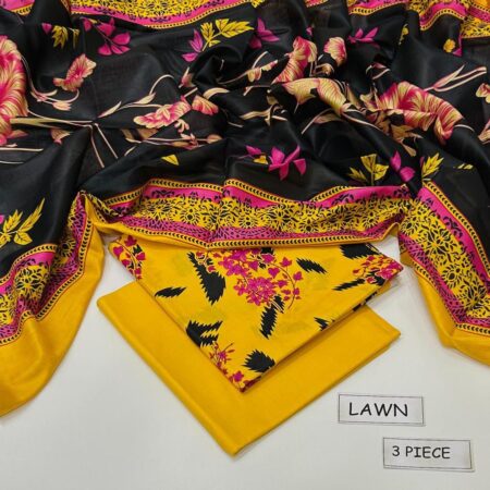 maria b lawn 3pc allover printed trouser