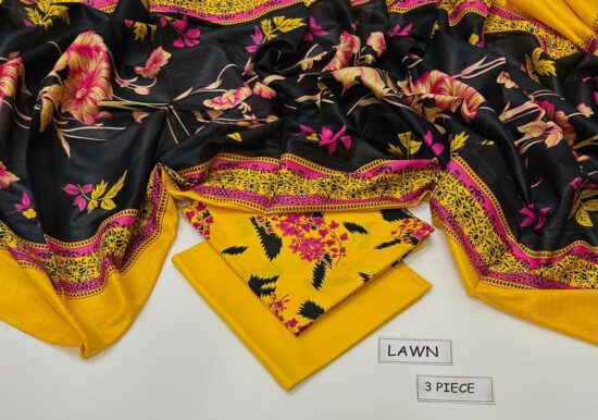 maria b lawn 3pc allover printed trouser