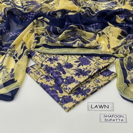 maria b lawn 3pc allover printed trouser