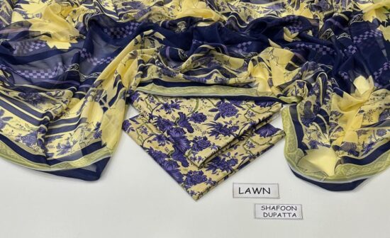 maria b lawn 3pc allover printed trouser