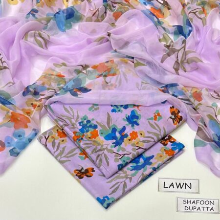 maria b lawn 3pc allover printed trouser