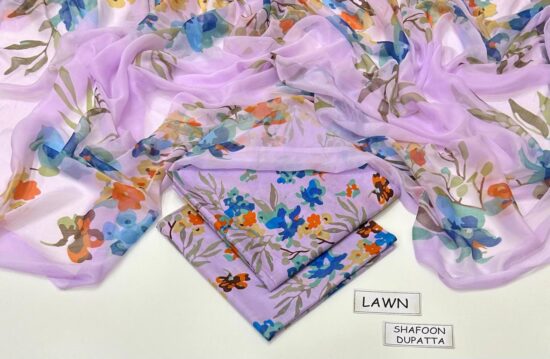 maria b lawn 3pc allover printed trouser