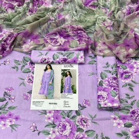 maria b lawn 3pc allover printed trouser