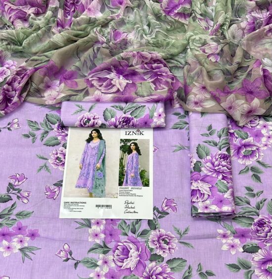 maria b lawn 3pc allover printed trouser