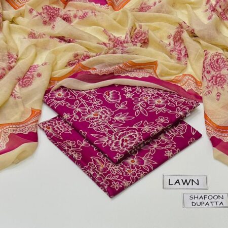 maria b lawn 3pc allover printed trouser