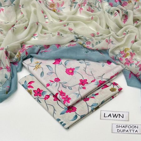 maria b lawn 3pc allover printed trouser