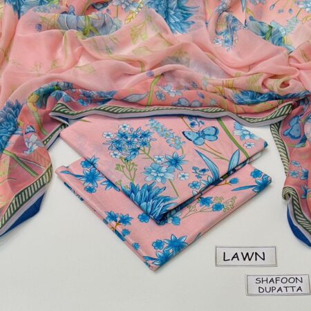 maria b lawn 3pc allover printed trouser