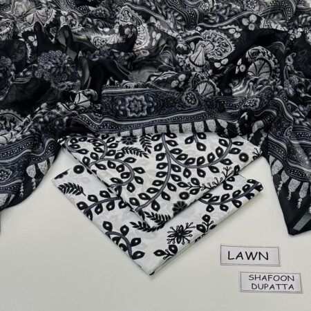 maria b lawn 3pc allover printed trouser