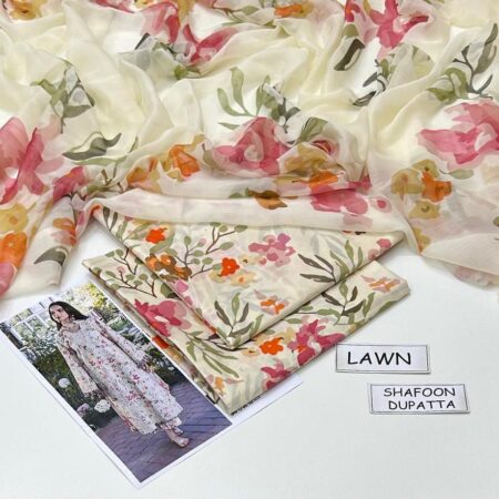 maria b lawn 3pc allover printed trouser
