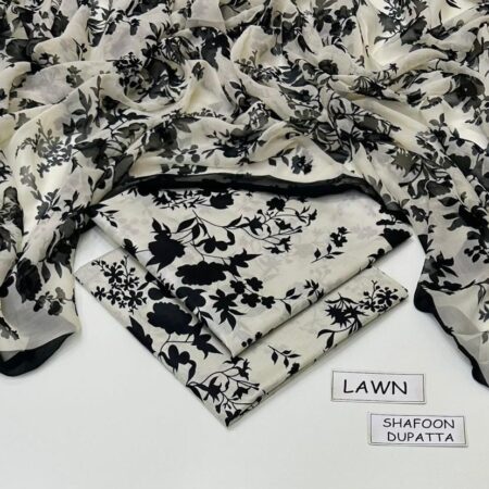 maria b lawn 3pc allover printed trouser