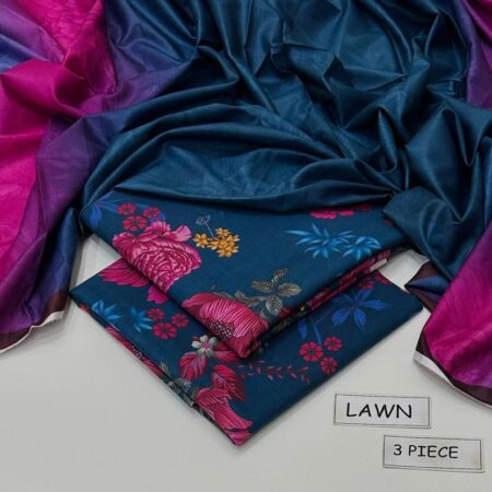 maria b lawn 3pc allover printed trouser