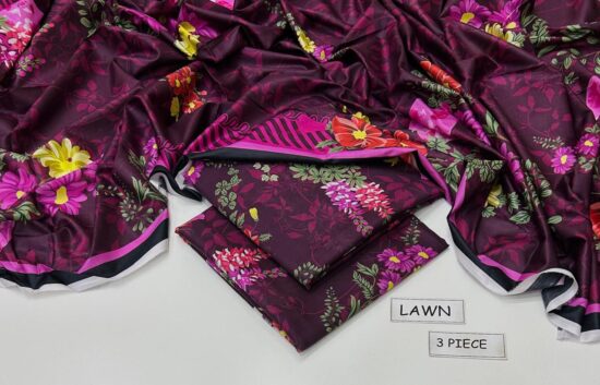 maria b lawn 3pc allover printed trouser