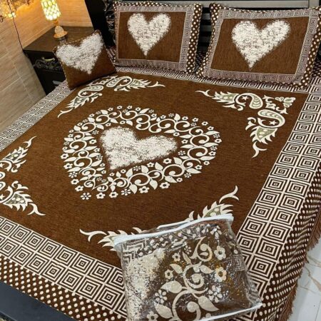 4pc velvet jaquard bedsheet king size