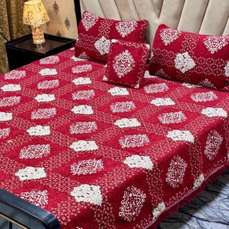 velvet jacquard bedsheet 4 pcs set king size
