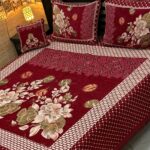4pc velvet jaquard bedsheet king size