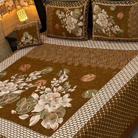 4pc velvet jaquard bedsheet king size