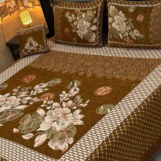 4pc velvet jaquard bedsheet king size