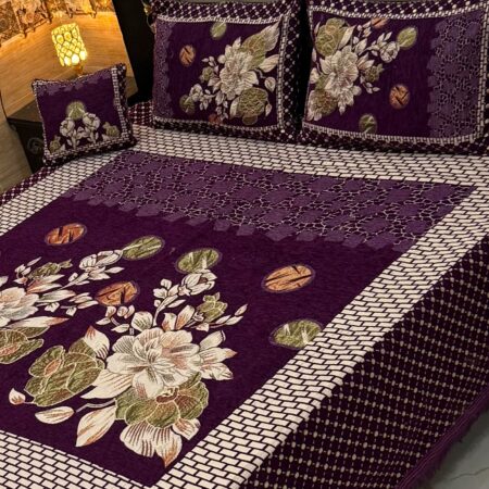 4pc velvet jaquard bedsheet king size
