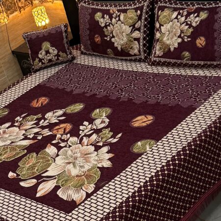 4pc velvet jaquard bedsheet