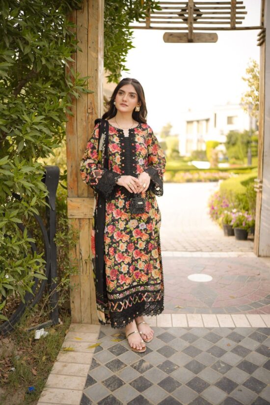 3pcs unstitched suit fabric (shirt).....silk (dupatta).... silk (trouser).... silk
